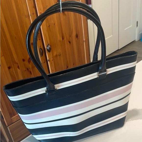 Kate Spade Black and Pink Striped Women's Bag - Picture 2 of 10